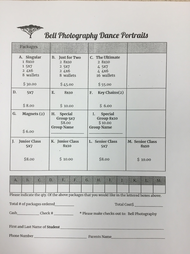 Prom Picture Order Forms