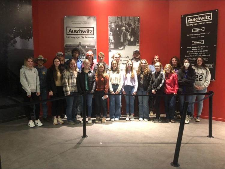 twenty-one students and four chaperones travelled to Union Station to experience the Holocaust exhibit.