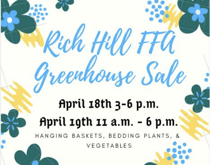 RHHS FFA Greenhouse Sale this week. 