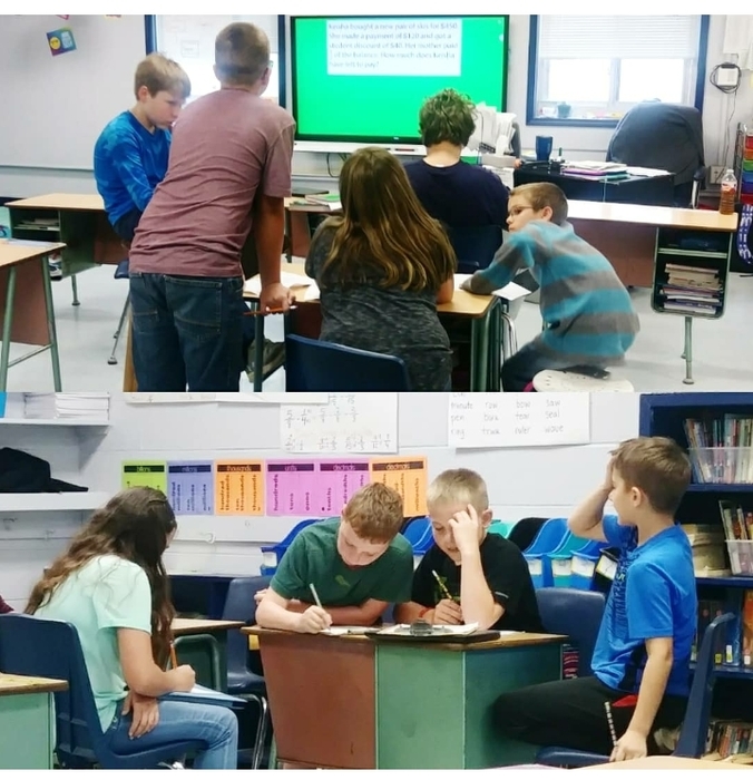 Ms. Ackerman's class switched things up today during math and played our classroom version of Jeopardy!  